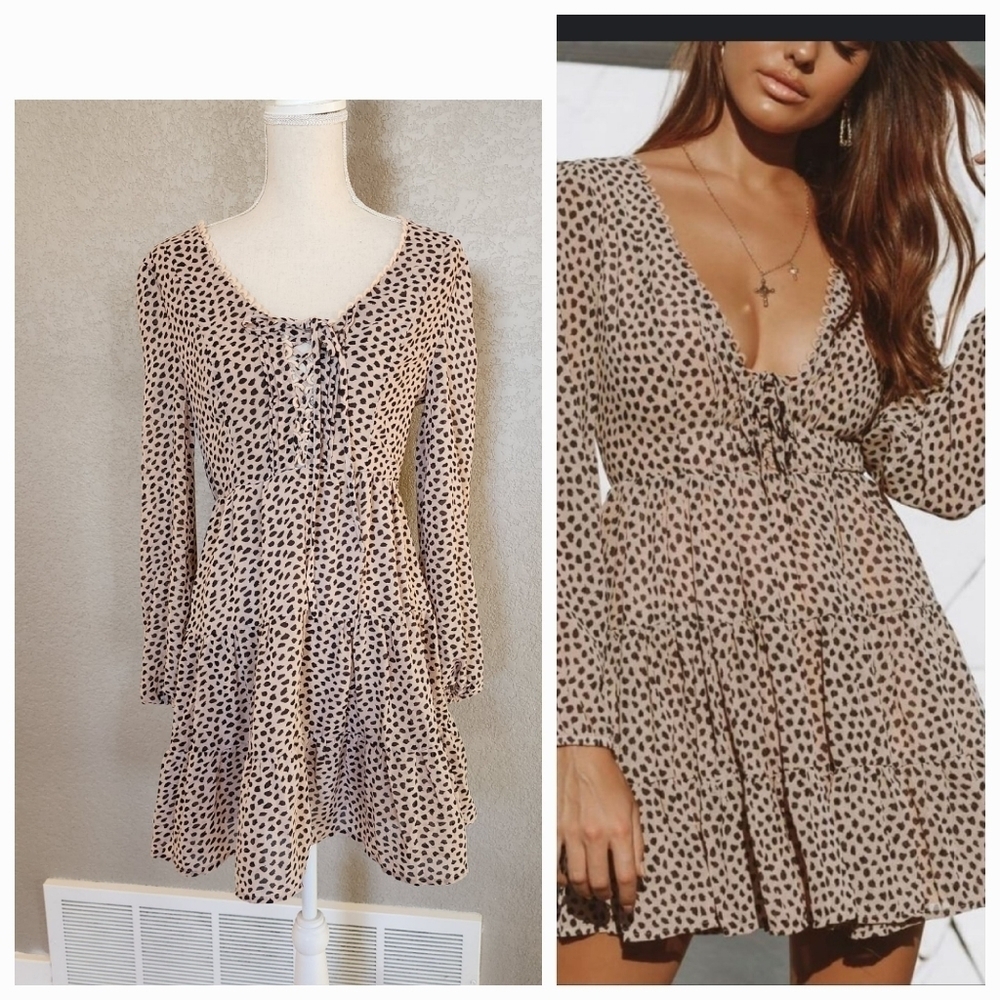 Goodnight macaroon leapard print dress size Medium New with tags